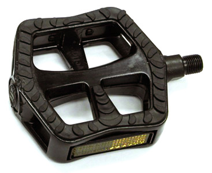 Pedals, 1/2" spindle, Black or Silver Alloy Block with Rubber Grip